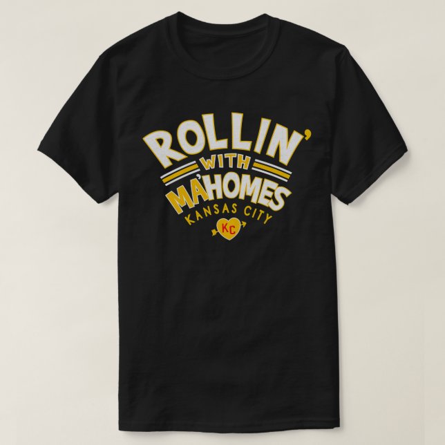 T-shirt Kansas City Red Rolling Avec Mahomes KC Retro Styl (Design devant)