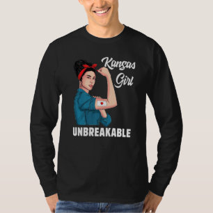 T-shirt Kansas Girl Unbreakable Kansas State Map Indicateu