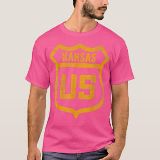 T-shirt Kansas - route américaine à l'aspect patiné