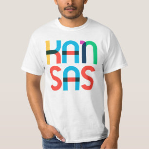 T-shirt Kansas Vintage Retro Pop Art 80s Couleurs primaire
