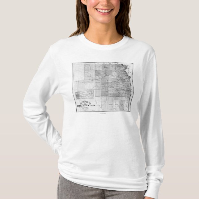 T-shirt KansasPanoramic MapKansas (Devant)