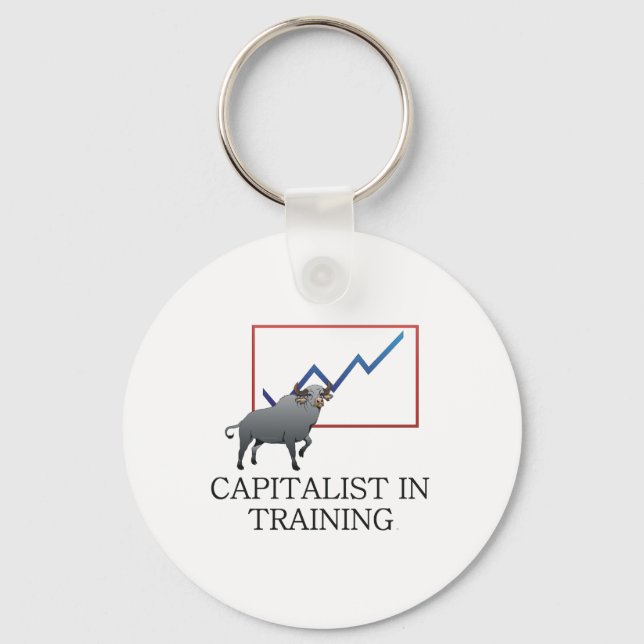 T-SHIRT-Kapitalist in der Ausbildung Schlüsselanhänger (Vorderseite)