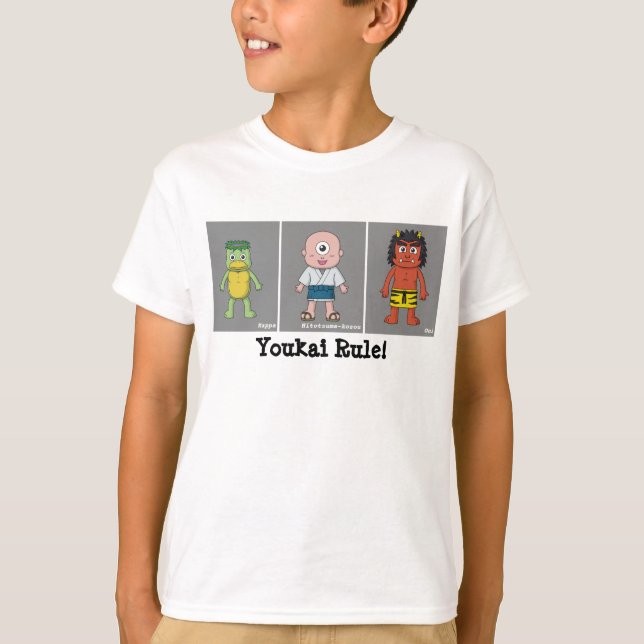 T-shirt Kappa, Hitotsume-kozo et Oni Cartoon Yokai (Devant)