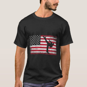 T-shirt Karate Arts Martiaux 4 juillet Drapeau Américain U