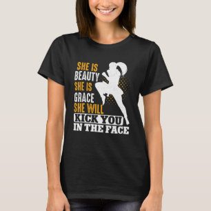 T-shirt Karate Black Belt Gi Uniform Girls Femme Elle Est 