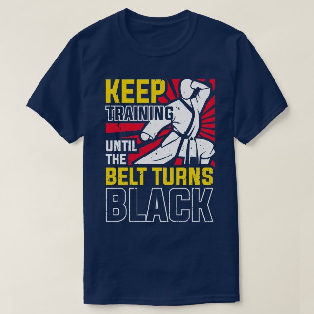 T-shirt Karate Black Belt Karateka Cadeau (Design devant)