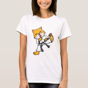 T-shirt Karate Cat Cartoon Drôle