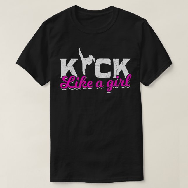 T-shirt Karaté Comme Une Fille Arts Martiaux Filles (Design devant)
