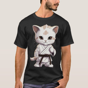T-shirt Karate Cute Kitten Arts Martiaux Kitty pour l'amou