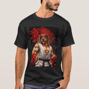 T-shirt Karate Dachshund Chien Combattant Doxie