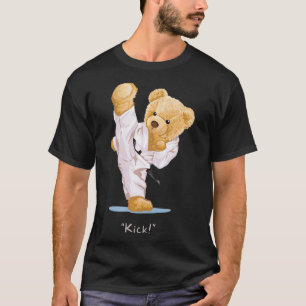 T-shirt Karate est pour les enfants Teddy Bear Kick Taekwo