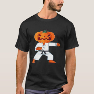 T-shirt Karate - Halloween Karate Fighter Citrouille Head 