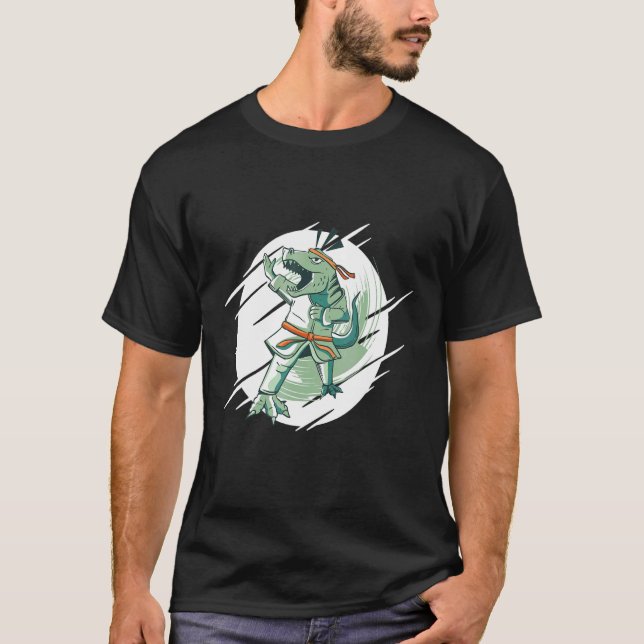 T-shirt Karaté Martial Dinosaur Rex (Devant)