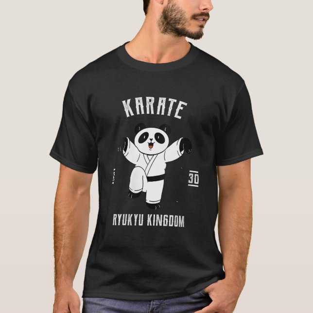 T-shirt Karate Panda With Belt Karate Japanese Mial (Devant)