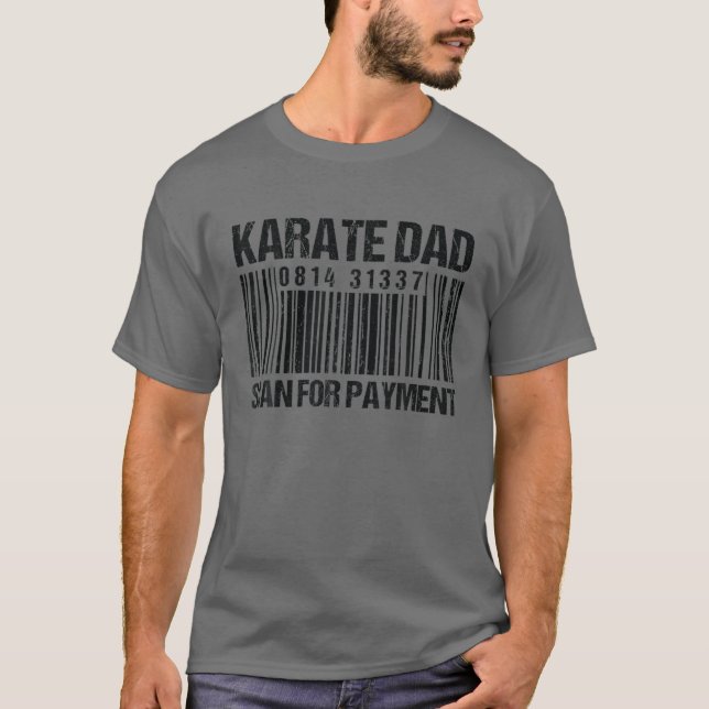T-shirt Karate Papa Recherche Le Paiement - Code Barre Kar (Devant)