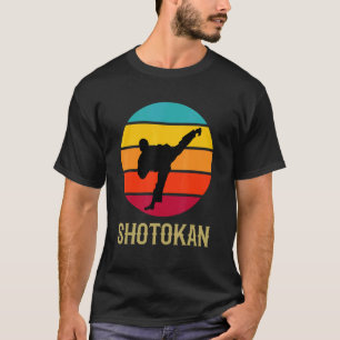 T-shirt Karaté Shotokan Main Vintage Coucher de soleil Ar
