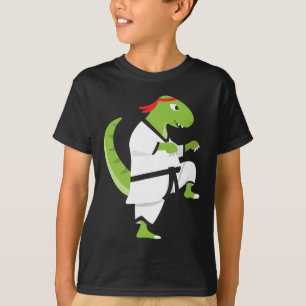 T-shirt Karate T-rex Cool Mignon Combattant Dinosaure Hall