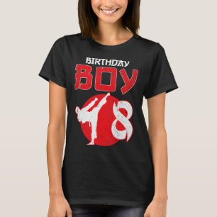T-shirt Karate Taekwondo 8 Ans Anniversaire Arts Martiaux