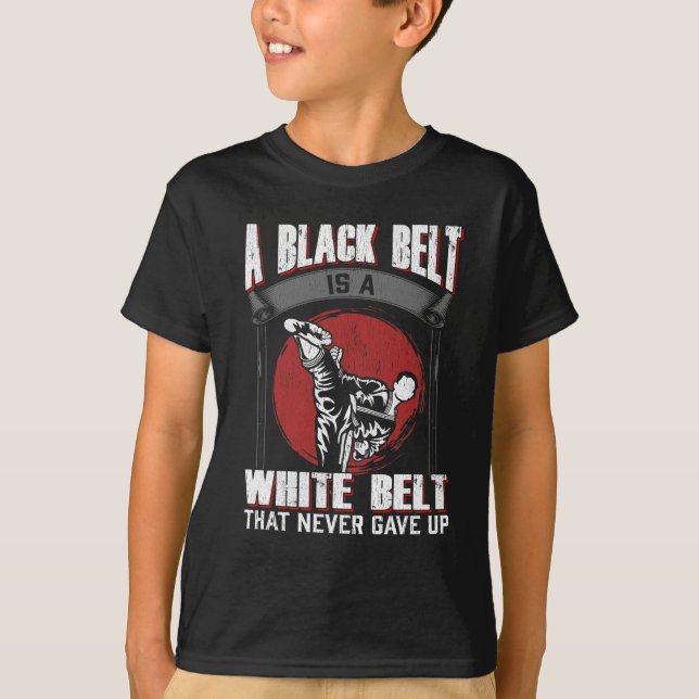 T-shirt Karate Taekwondo Black Belt Martial Arts Fighter (Devant)
