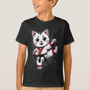 T-shirt Karate Taekwondo Chat Drôle Jiu Jitsu Femmes Fille