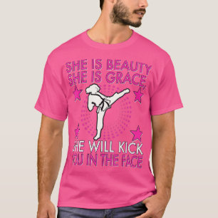T-shirt Karate Taekwondo Girl Femmes Karate Kick