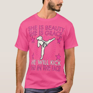 T-shirt Karate Taekwondo Girl Femmes Karate Kick