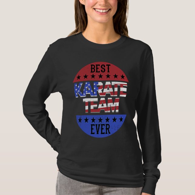 T-shirt Karate Team Independence Day Patriotic Karateka US (Devant)