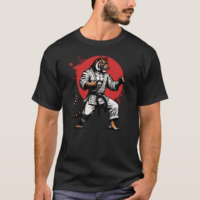 T-shirt Karate Tiger Fierce et Funny Martial Arts (Devant)