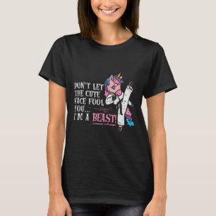 T-shirt Karate Unicorn mignonne Face Beast Taekwondo Marti