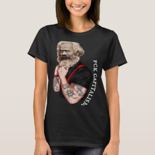 T-shirt Karl Marx Pop Art Revolution Rocks Tattoo Vintage