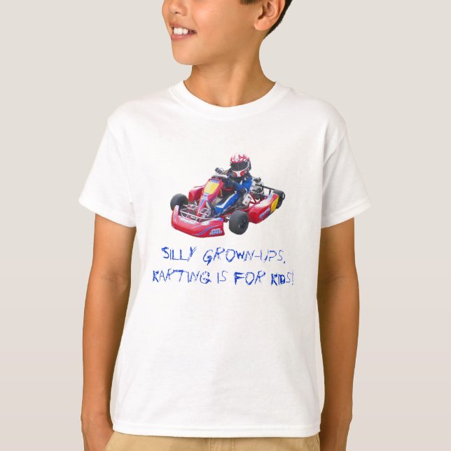 T-shirt Kart idiot d'enfant d'adultes (Devant)