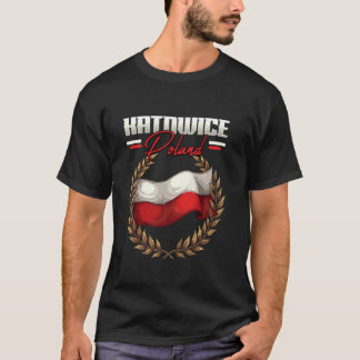T-shirt Katowice Pologne Voyage Drapeau Polonais Pologne