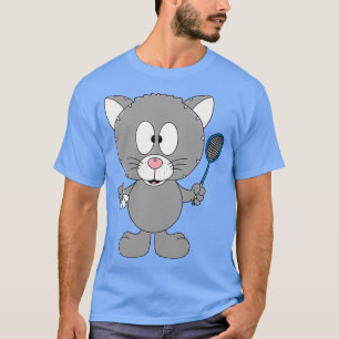 T-shirt Katze Cat Federball Badminton Sport Niveau Kinder 