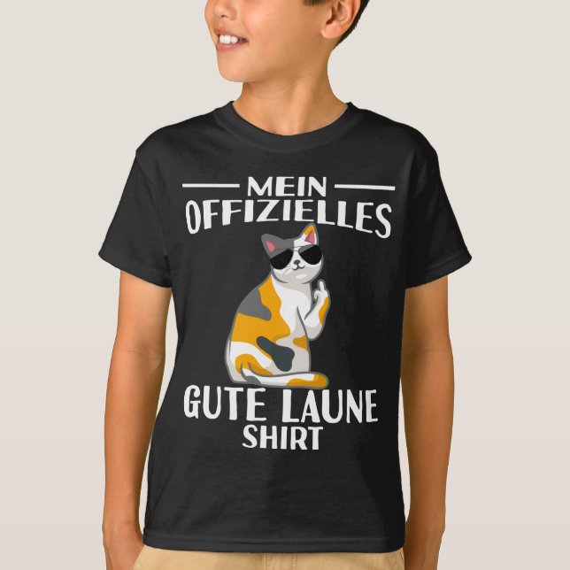T-shirt Katze Mittelfinger Mein Offizielles Gute Laune (Devant)