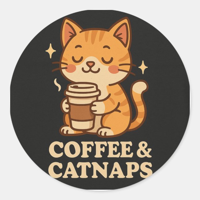 T - Shirt-Katzenaufkleber Runder Aufkleber (Vorderseite)