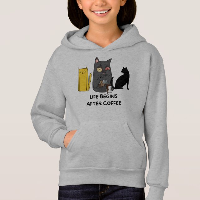 T - Shirt Katzenbilder für Kaffeeliebhaber (Vorderseite)