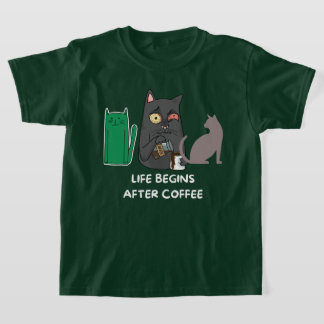 T - Shirt Katzenbilder für Kaffeeliebhaber