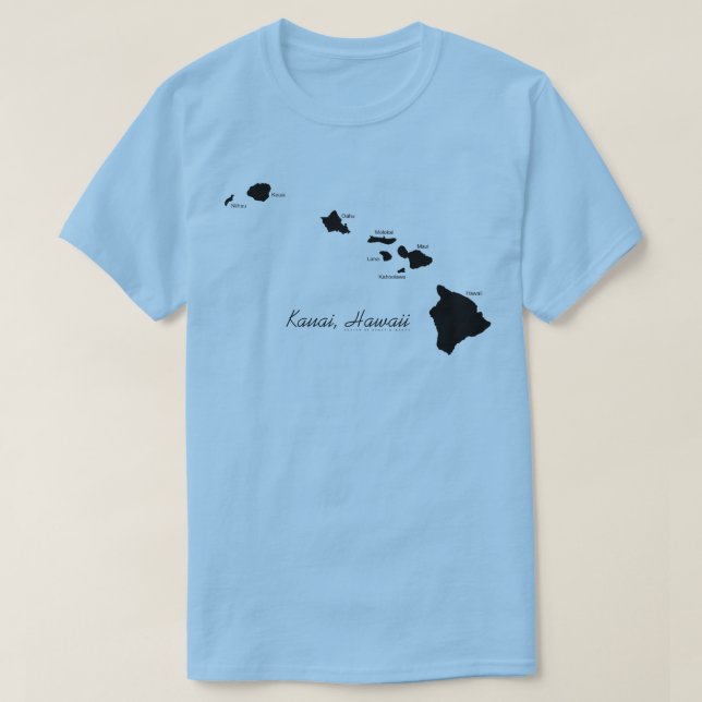 T-shirt Kauai Hawaii Avec Les Îles Hawaïennes (Design devant)