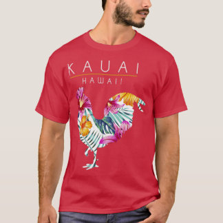 T-shirt Kauai Hawaii Fleur Hibiscus Poulet Amoureux Souven