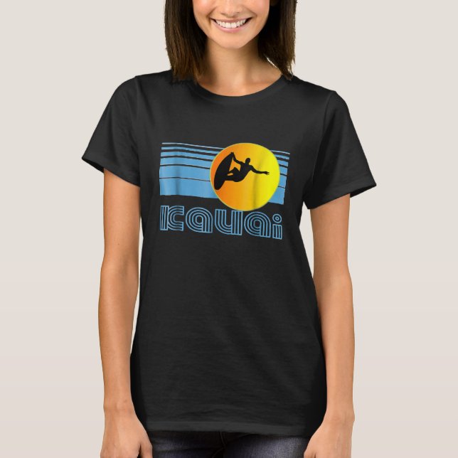 T-shirt Kauai Retro Surf T Shirt Hawaii Surfing Design Cl (Devant)