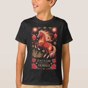 T-shirt Kawaii 2026 Année du Cheval Zodiaque Cowgirl Fortu
