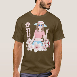 T-shirt Kawaii Anime Girl Style japonais mignonne Sakura F