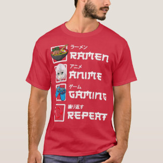 T-shirt Kawaii Anime Japonais Ramen Amusant Gamer Jeu Garç