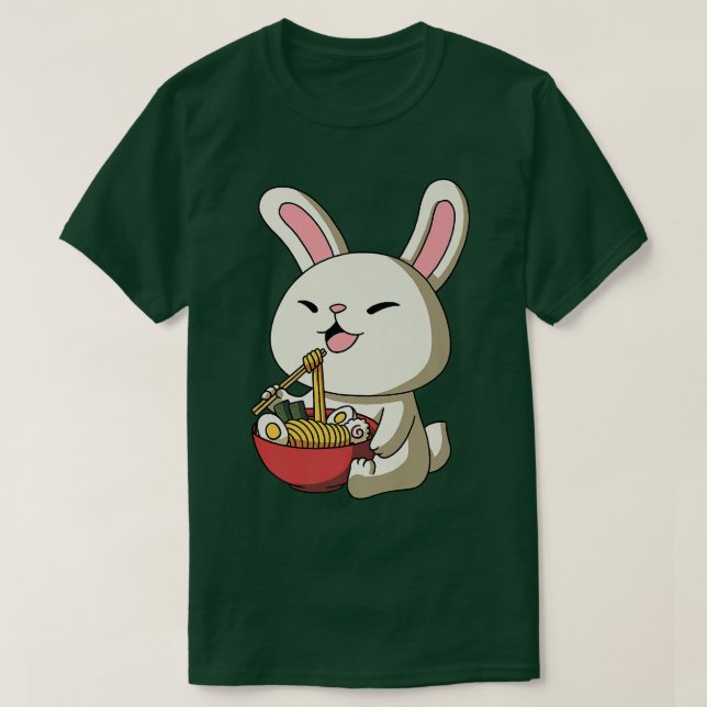 T-shirt Kawaii Anime Lapin Lapin Noodles Asiatiques Noodle (Design devant)