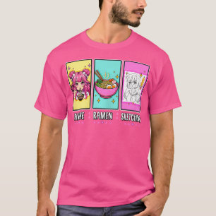 T-shirt Kawaii Anime Ramen nouilles Sketting Dessin Japon