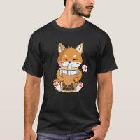 Kawaii Anime Shiba Inu Chien Boire Boba Bubble Te