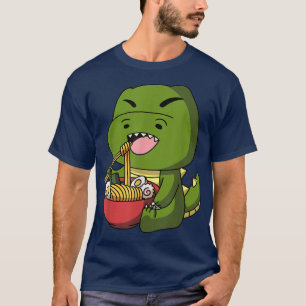 T-shirt Kawaii Anime T-Rex Dinosaur nouilles asiatiques ja