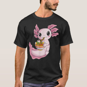 T-shirt Kawaii Axolotl eat ramen Anime Japanese Noodles