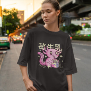 T-shirt Kawaii Axolotl Et Lait De Fraise