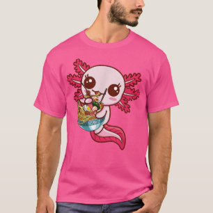 T-shirt Kawaii Axolotl Manger Ramen nouilles Anime Gift Gi